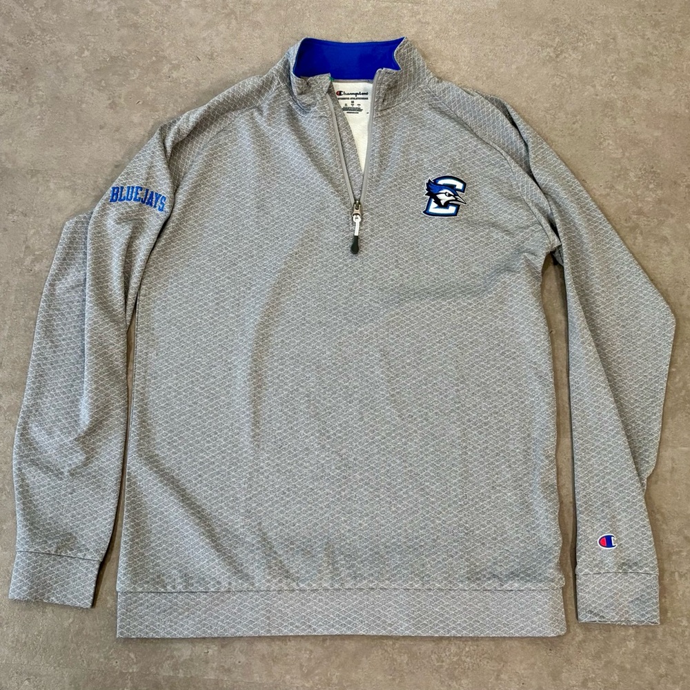 Creighton University Champion Gray Quarter-Zip Men's Sweater Size Medium